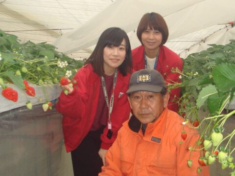 楠葉絵美さんと先代・市川繁【秩父 市川いちご園】